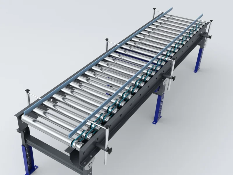 Industrial roller conveyor system for material handling by Static Automation